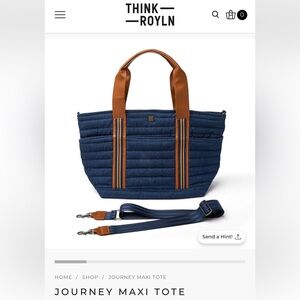 THINK ROYLN Denim Blue and Copper Tote